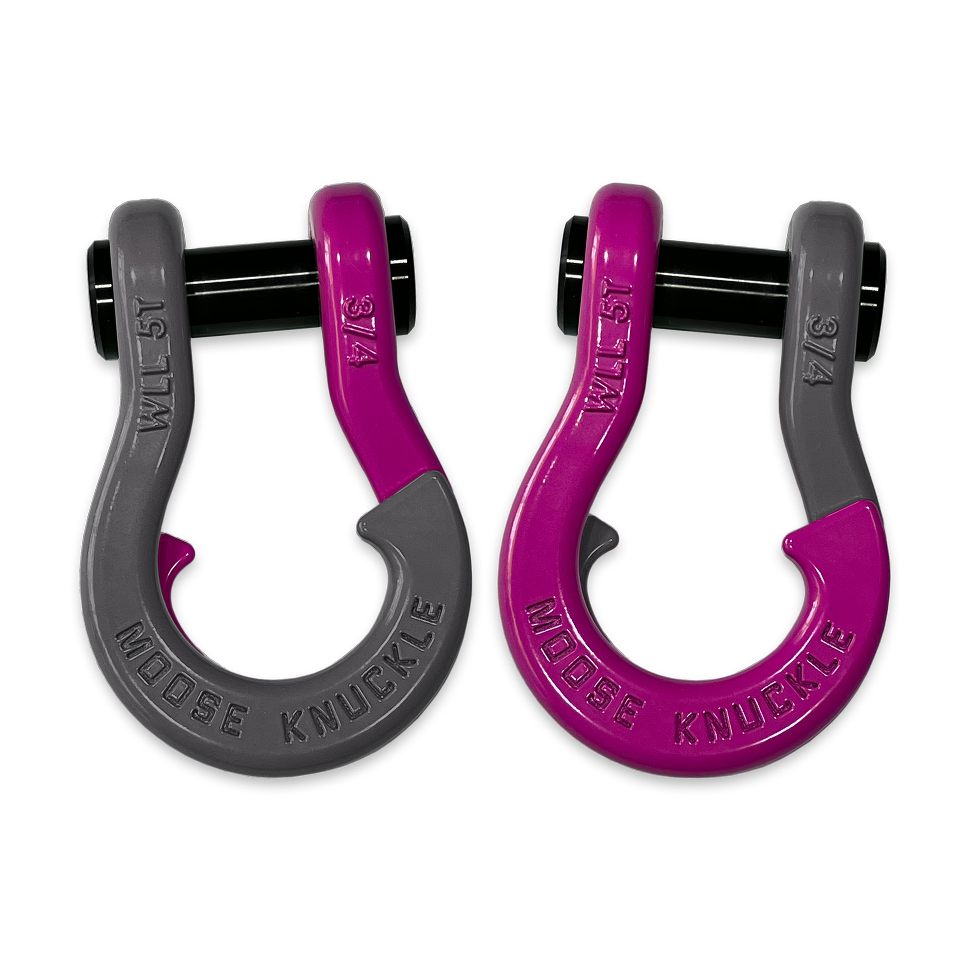 Moose Knuckle's Jowl Recovery Split Shackle 3/4 in Gun Gray and Pogo Pink Combo