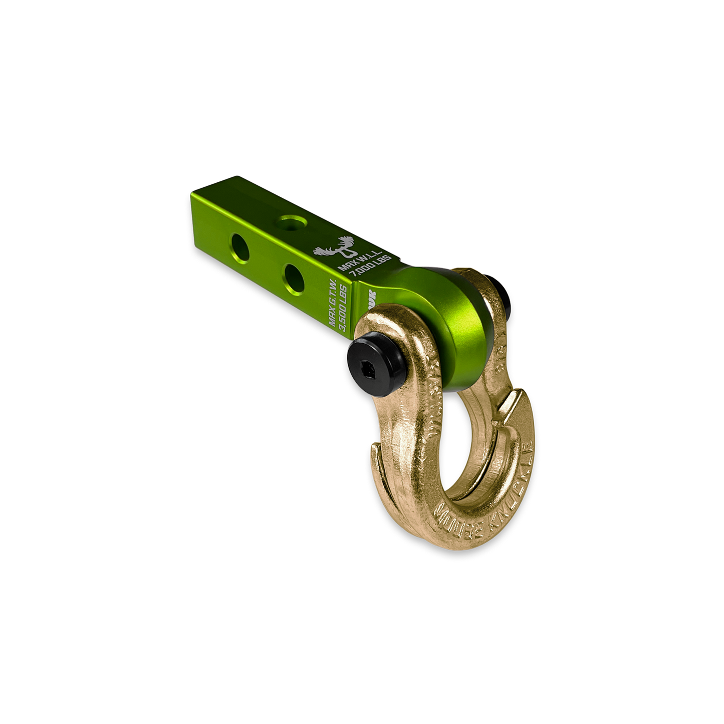 Jowl 5/8 Split Shackle & 1.25 Receiver (Bean Green and Brass Knuckle)