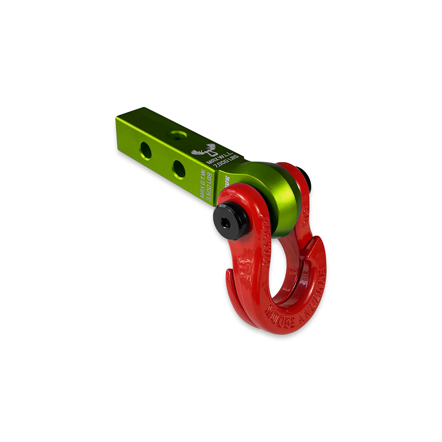 Jowl 5/8 Split Shackle & 1.25 Receiver (Bean Green and Flame Red)