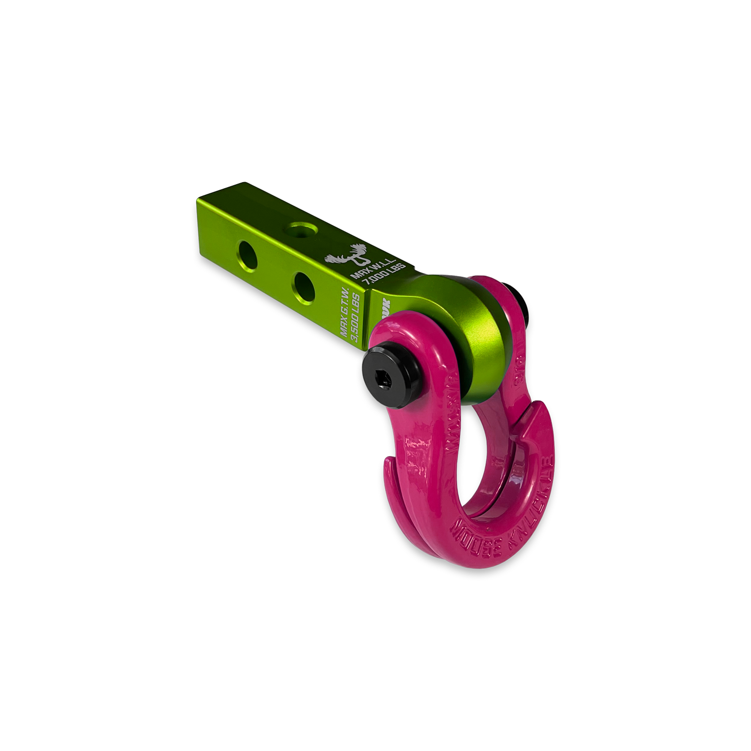 Jowl 5/8 Split Shackle & 1.25 Receiver (Bean Green and Pogo Pink)