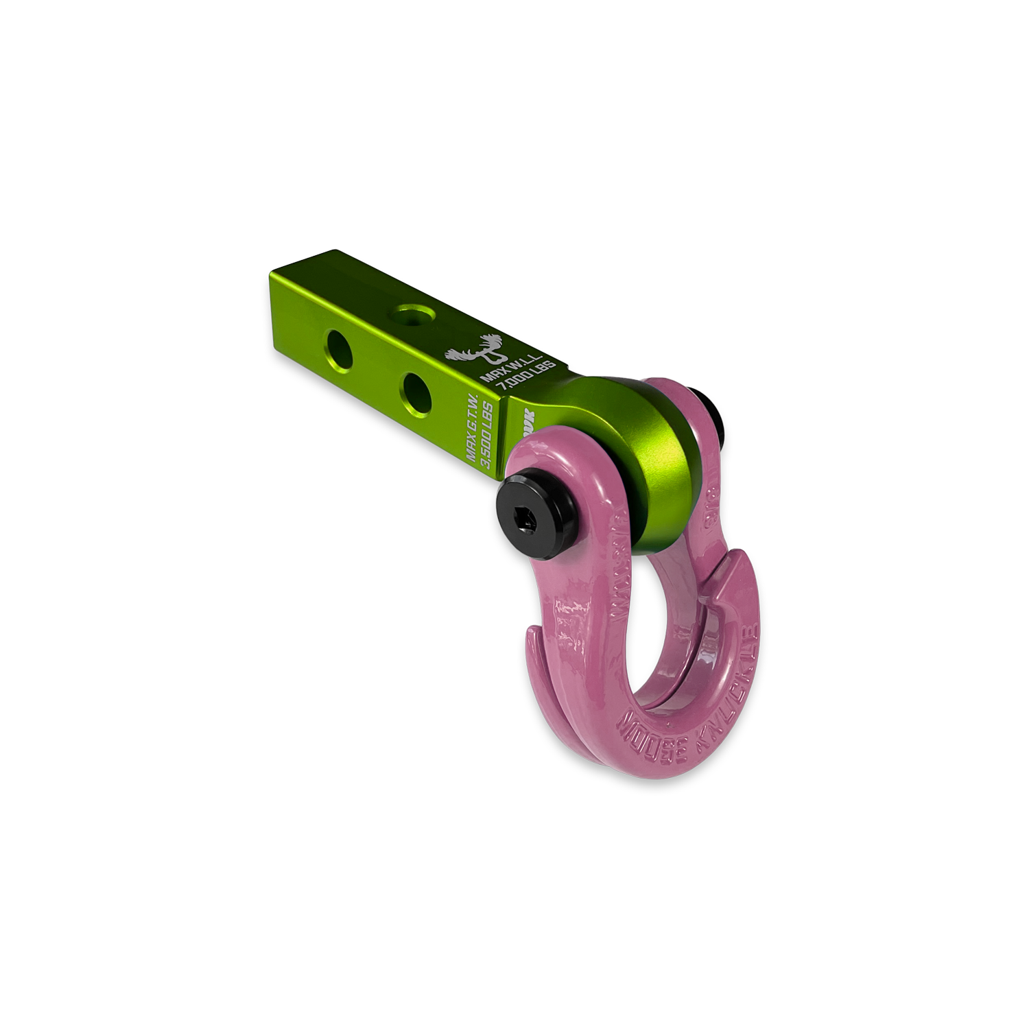 Jowl 5/8 Split Shackle & 1.25 Receiver (Bean Green and Pretty Pink)