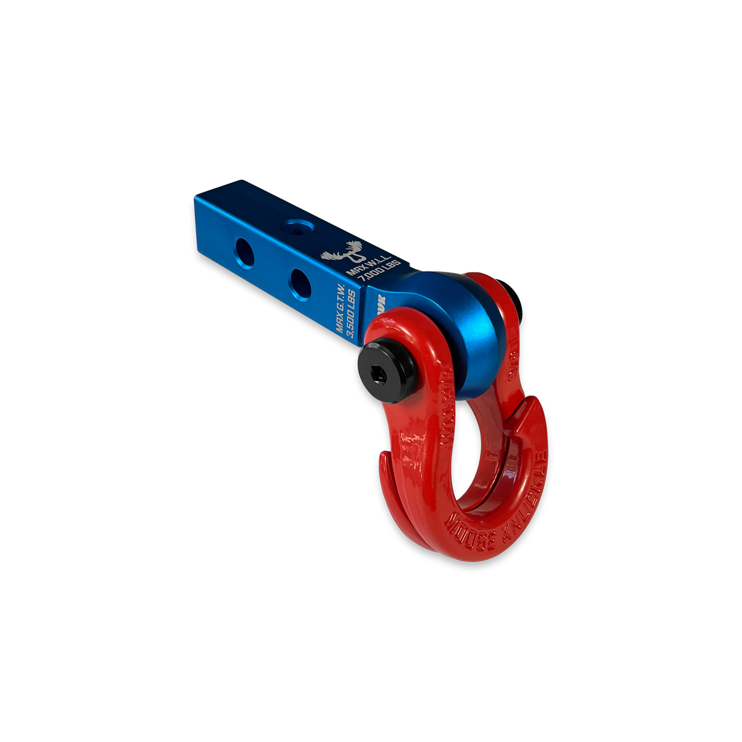 Jowl 5/8 Split Shackle & 1.25 Receiver (Blue Pill and Flame Red) 