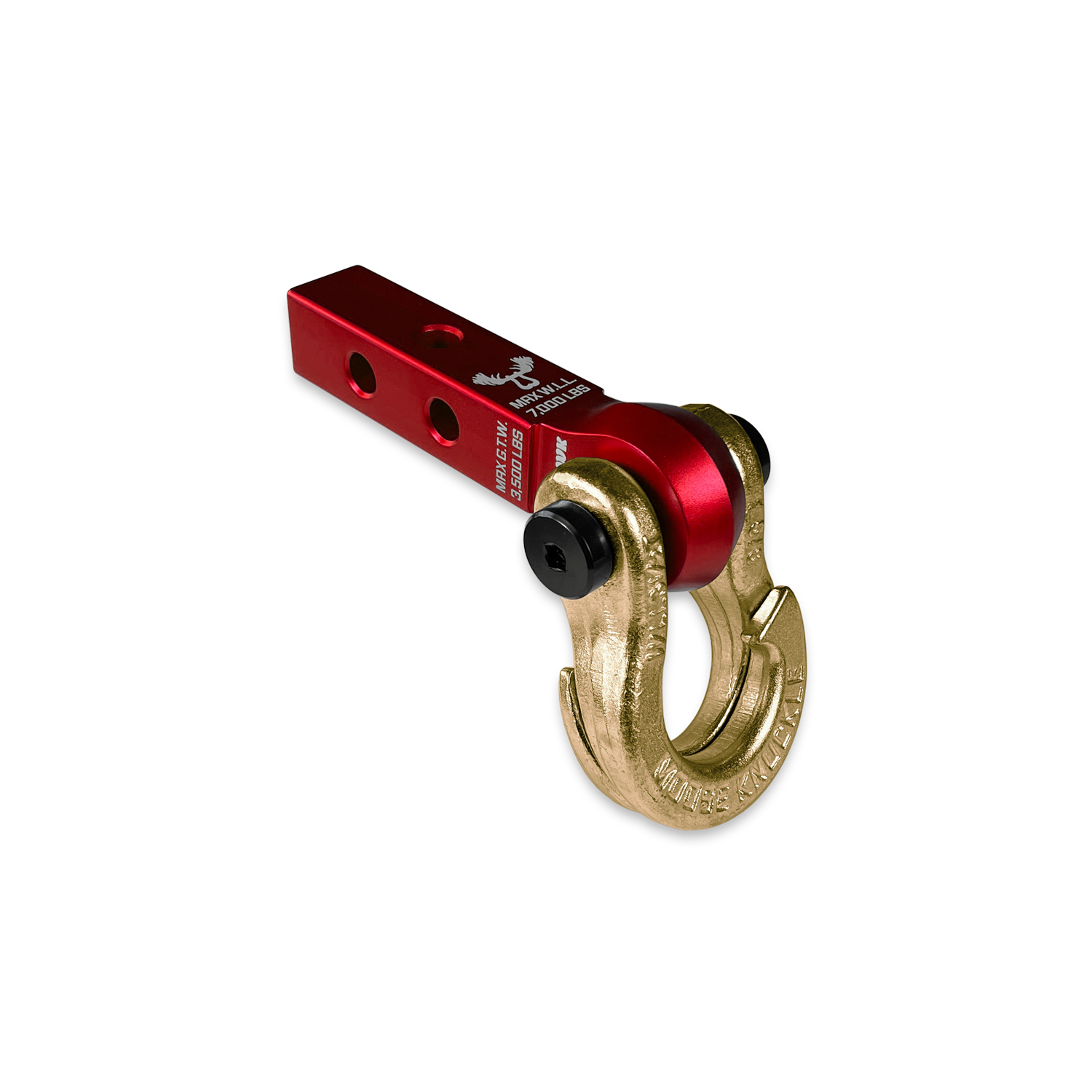 Jowl 5/8 Split Shackle & 1.25 Receiver (Red Rum and Brass Knuckle) Right