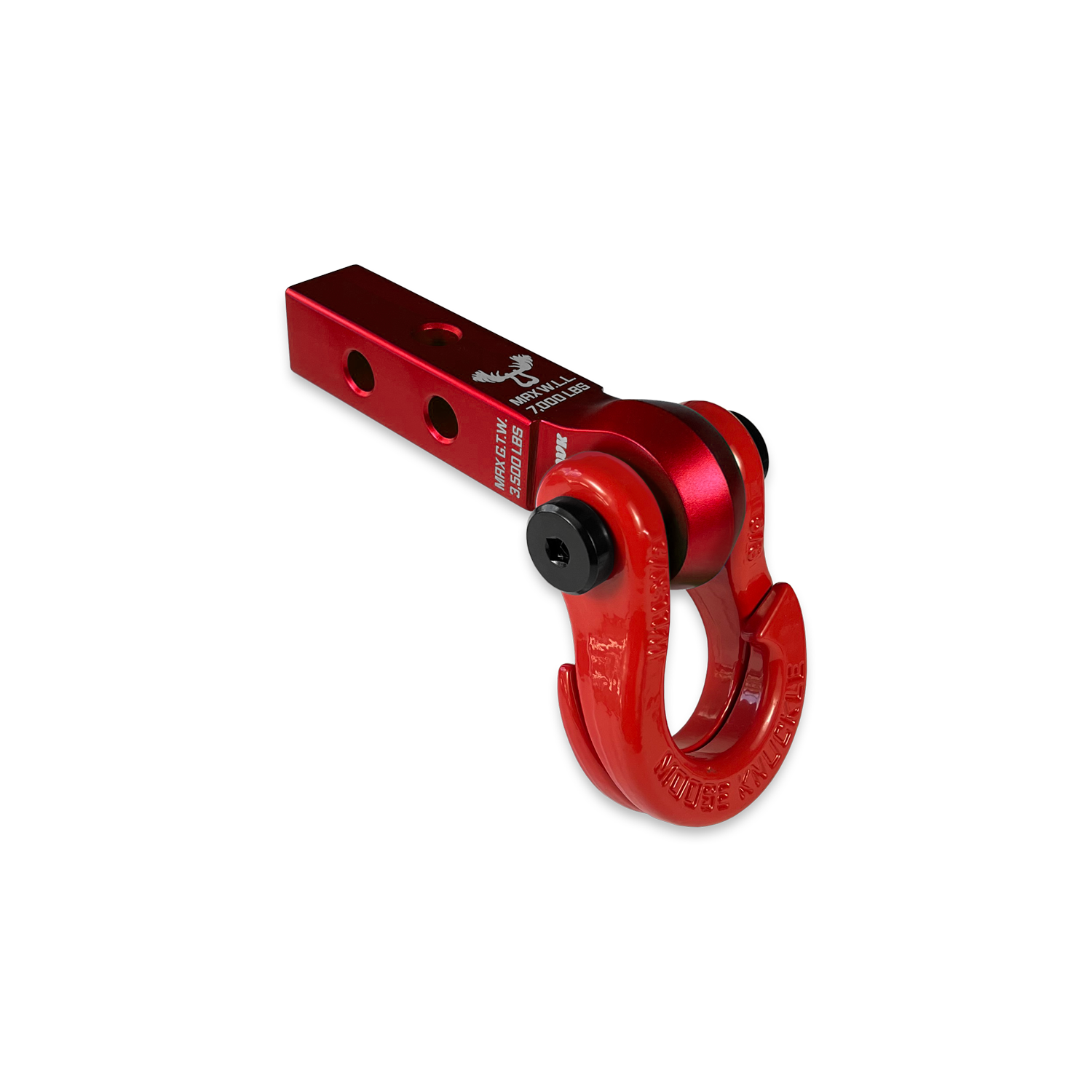 Jowl 5/8 Split Shackle & 1.25 Receiver (Red Rum and Flame Red) Right