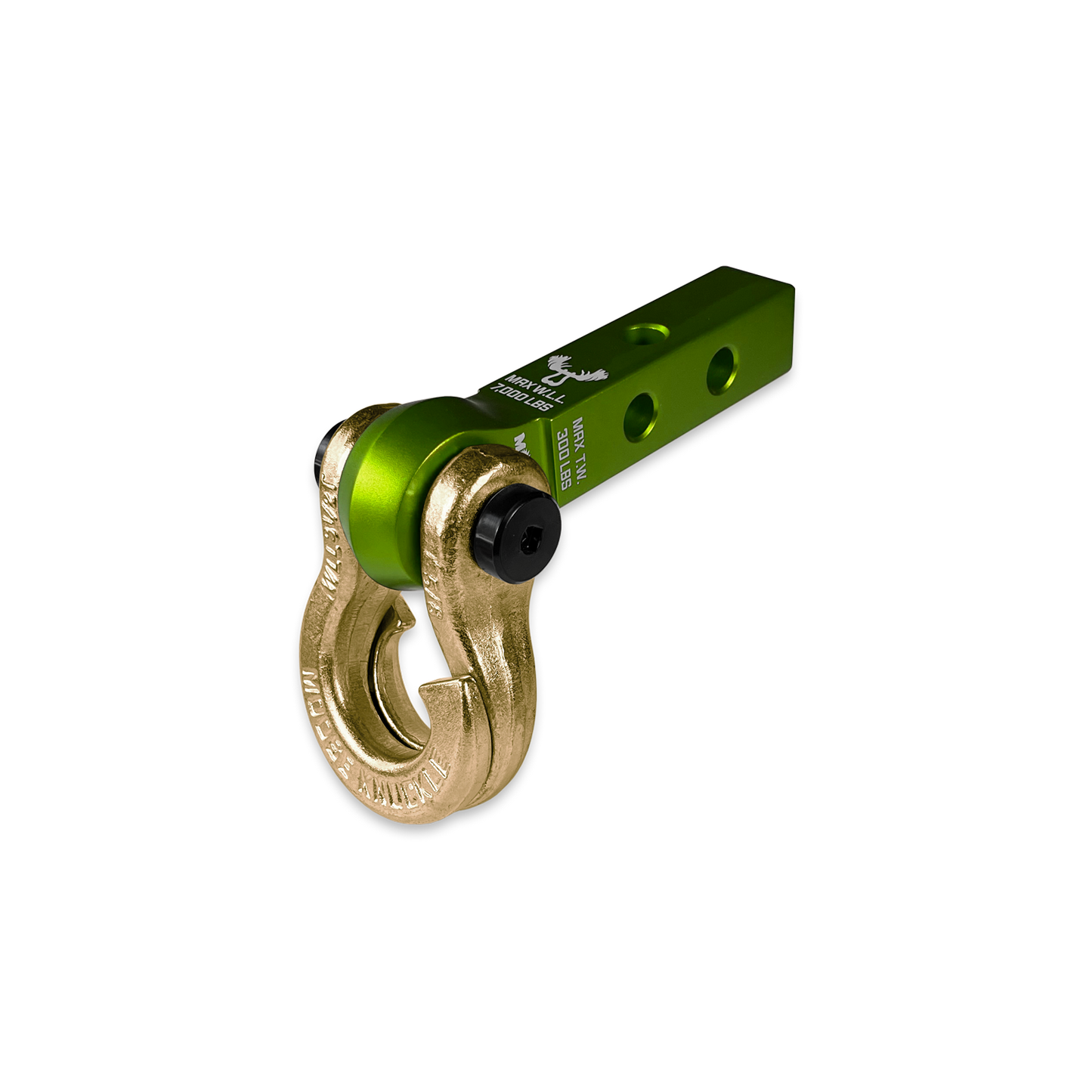 Jowl 5/8 Split Shackle & 1.25 Receiver (Bean Green and Brass Knuckle)