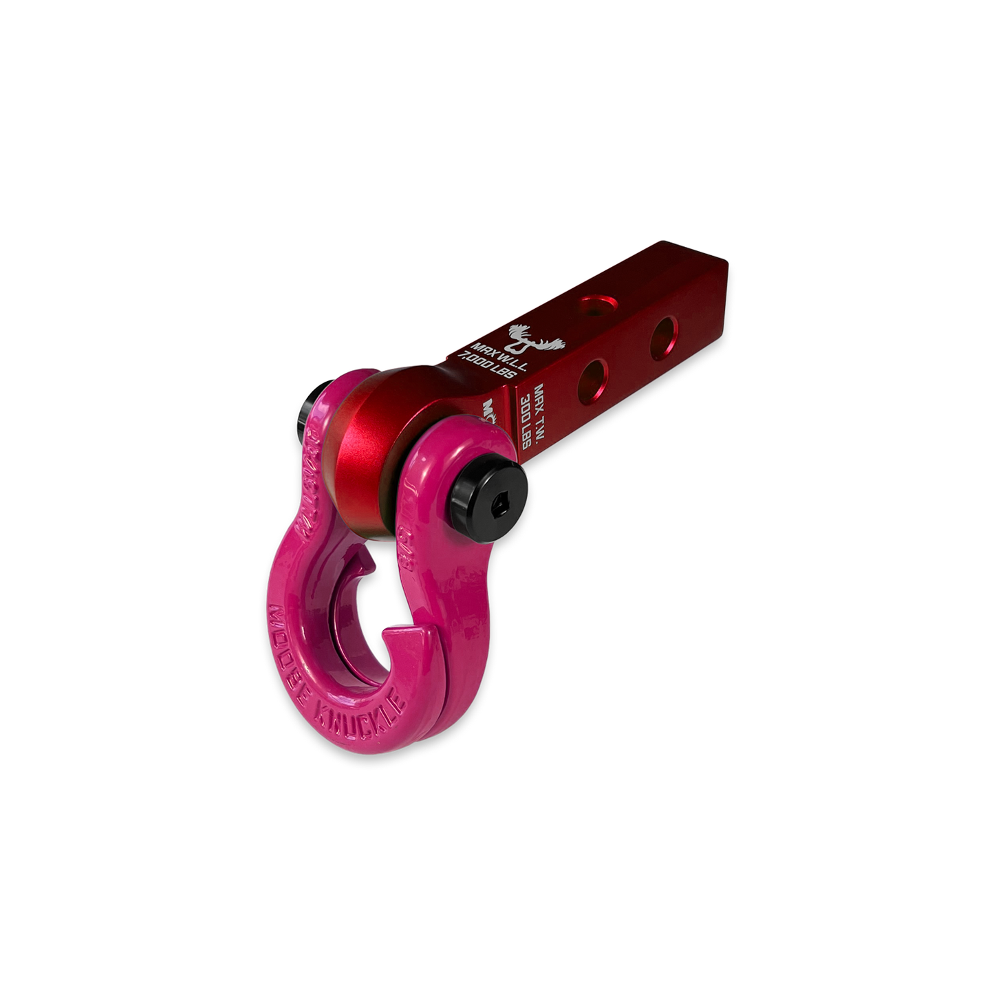 Jowl 5/8 Split Shackle & 1.25 Receiver (Red Rum and Pogo Pink) Right