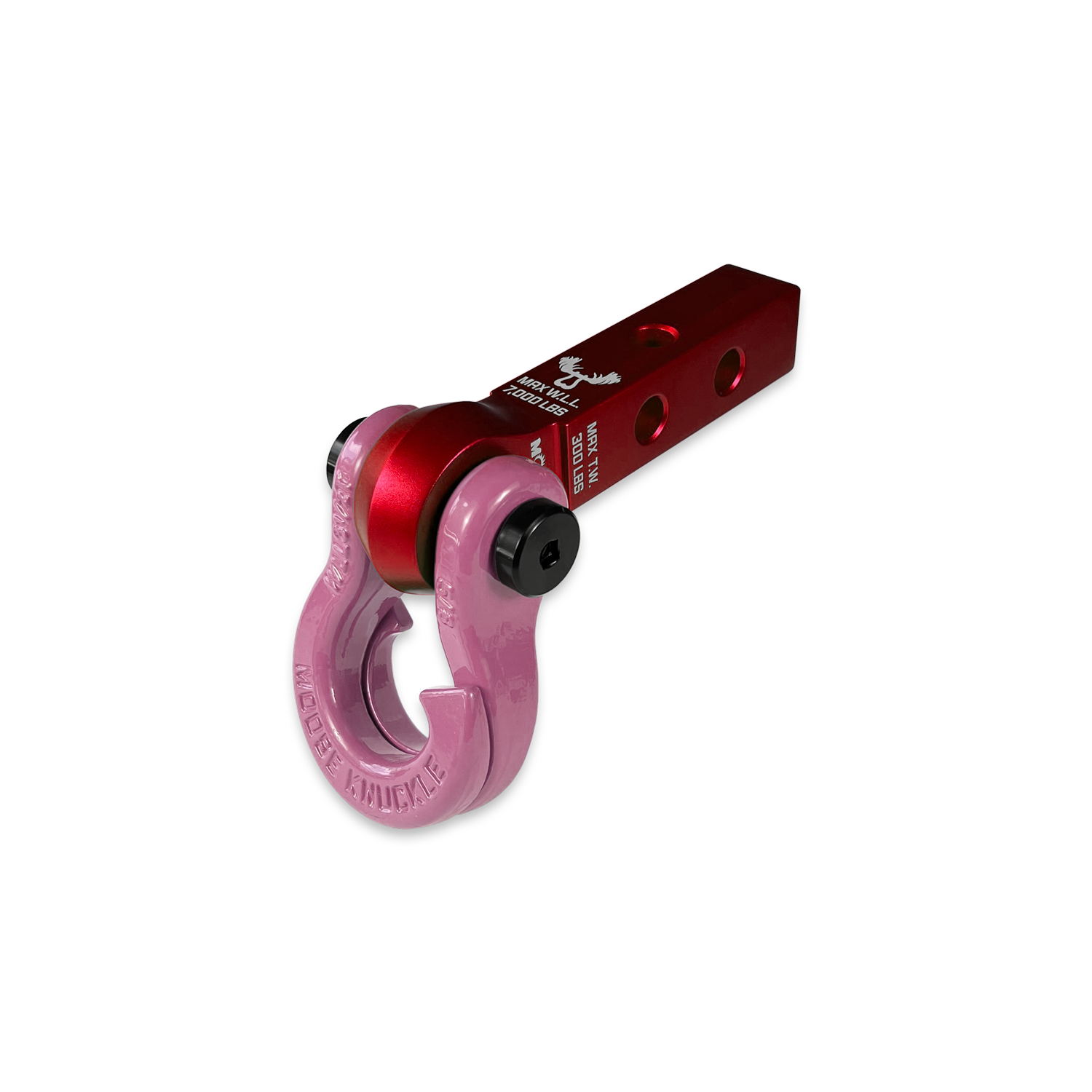 Jowl 5/8 Split Shackle & 1.25 Receiver (Red Rum and Pretty Pink) Right