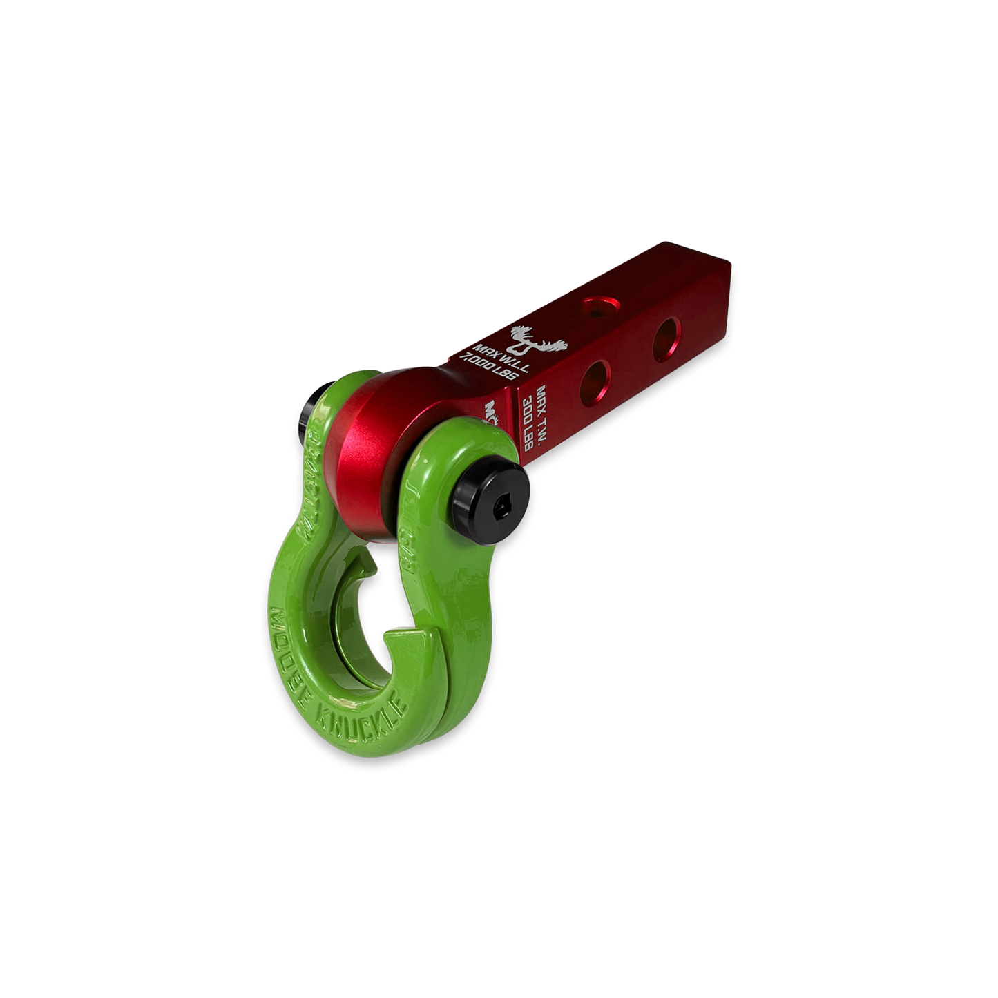 Jowl 5/8 Split Shackle & 1.25 Receiver (Red Rum and Sublime Green) RIght