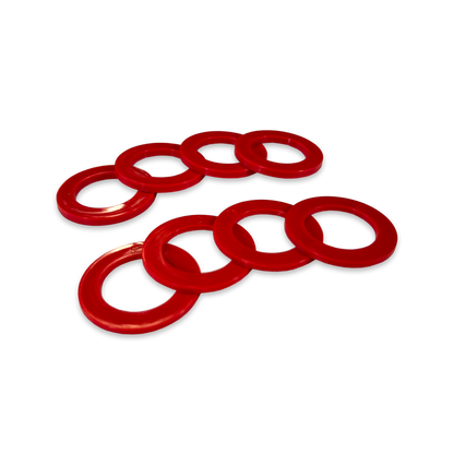 Red Shackle Washers 3mm and 2mm Thick Isolators for Overland Recovery | Moose Knuckle Offroad Rattle Rings
