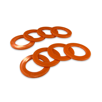 Orange Shackle Washers 3mm and 2mm Thick Isolators for Overland Recovery | Moose Knuckle Offroad Rattle Rings