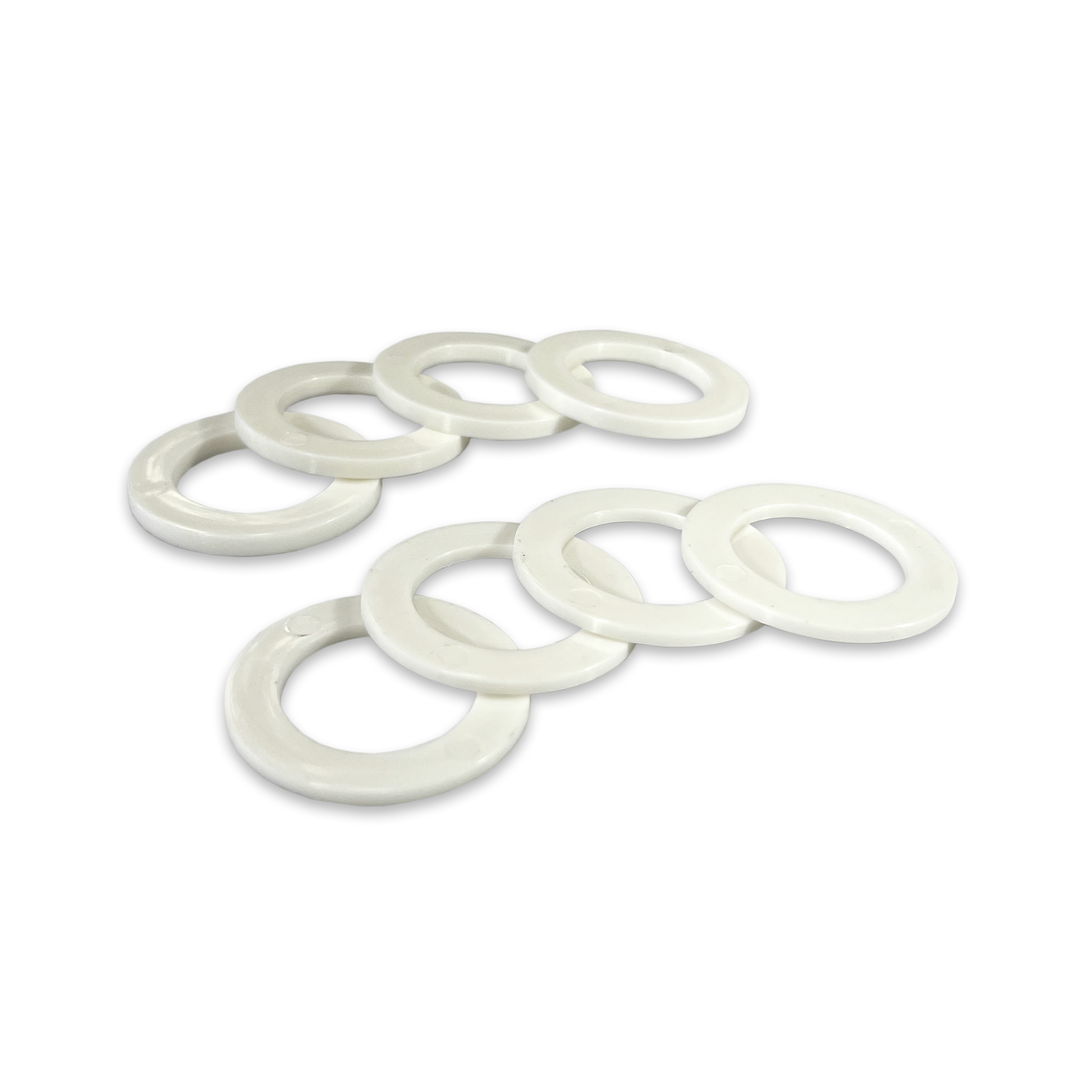 White Shackle Washers 3mm and 2mm Thick Isolators for Overland Recovery | Moose Knuckle Offroad Rattle Rings