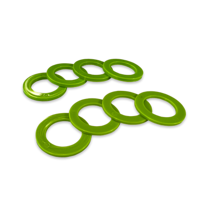 Green Shackle Washers 3mm and 2mm Thick Isolators for Overland Recovery | Moose Knuckle Offroad Rattle Rings