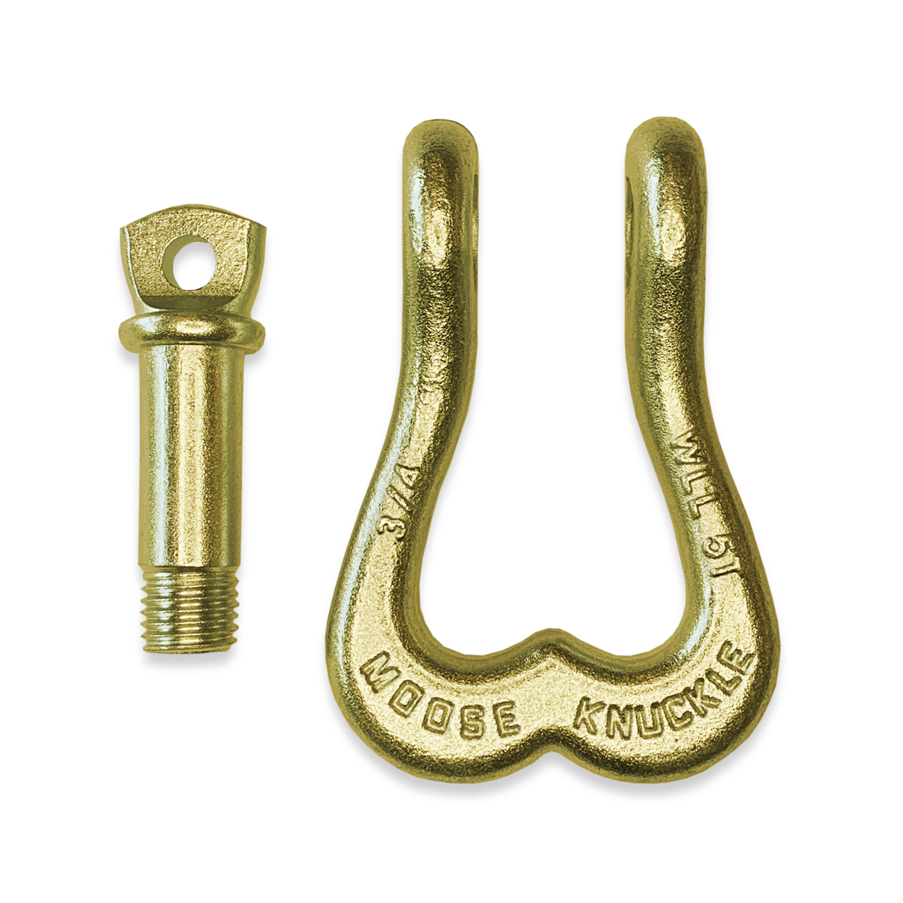 Moose Knuckle XL Brass Knuckle Heavy Duty Extra Strong Patent Pending 3/4" Shackle for Off-Road Vehicle Recovery to Replace Bull Balls
