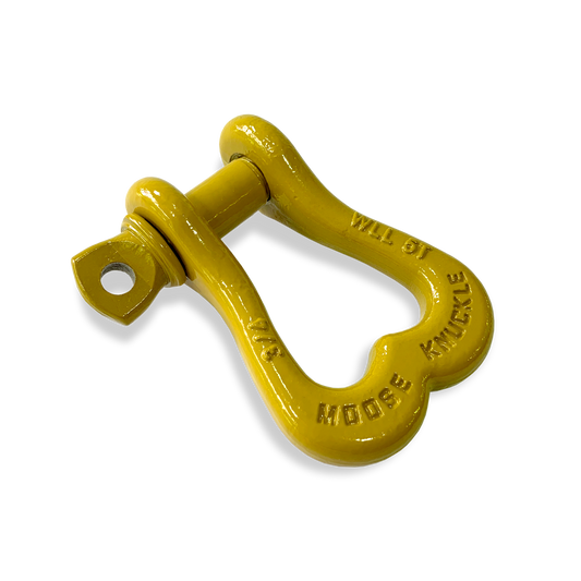 Moose Knuckle XL Detonator Yellow Bow D-Ring 3/4" Shackle for Off-Road Closed Loop 4x4 and SxS Vehicle Recovery