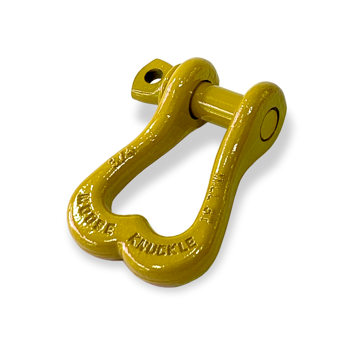 Moose Knuckle XL Detonator Yellow Powder Coated Colored Shackle for Tow Straps, Off Roading and Truck Nuts Vehicle Recovery