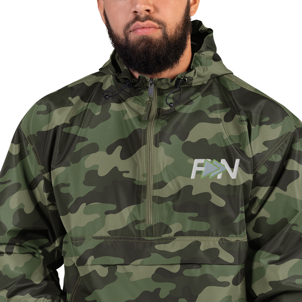 Forward Notion's Yankover Packable Jacket in Olive Green Camo
