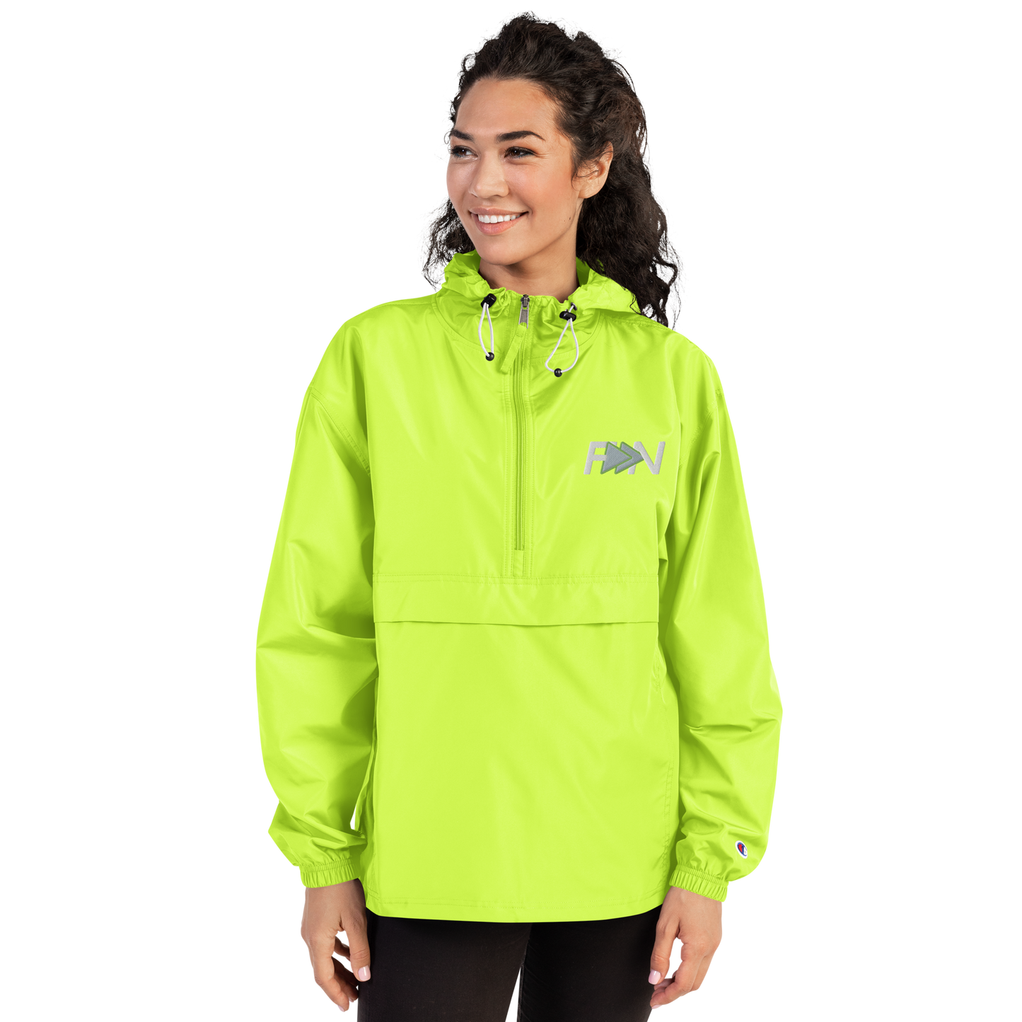 Forward Notion's Yankover Packable Jacket in Safety Green