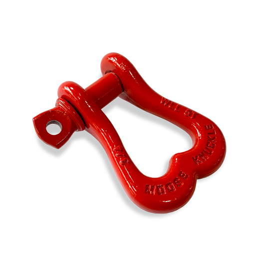Moose Knuckle XL Flame Red Bow D-Ring 3/4" Shackle for Off-Road Closed Loop 4x4 and SxS Vehicle Recovery