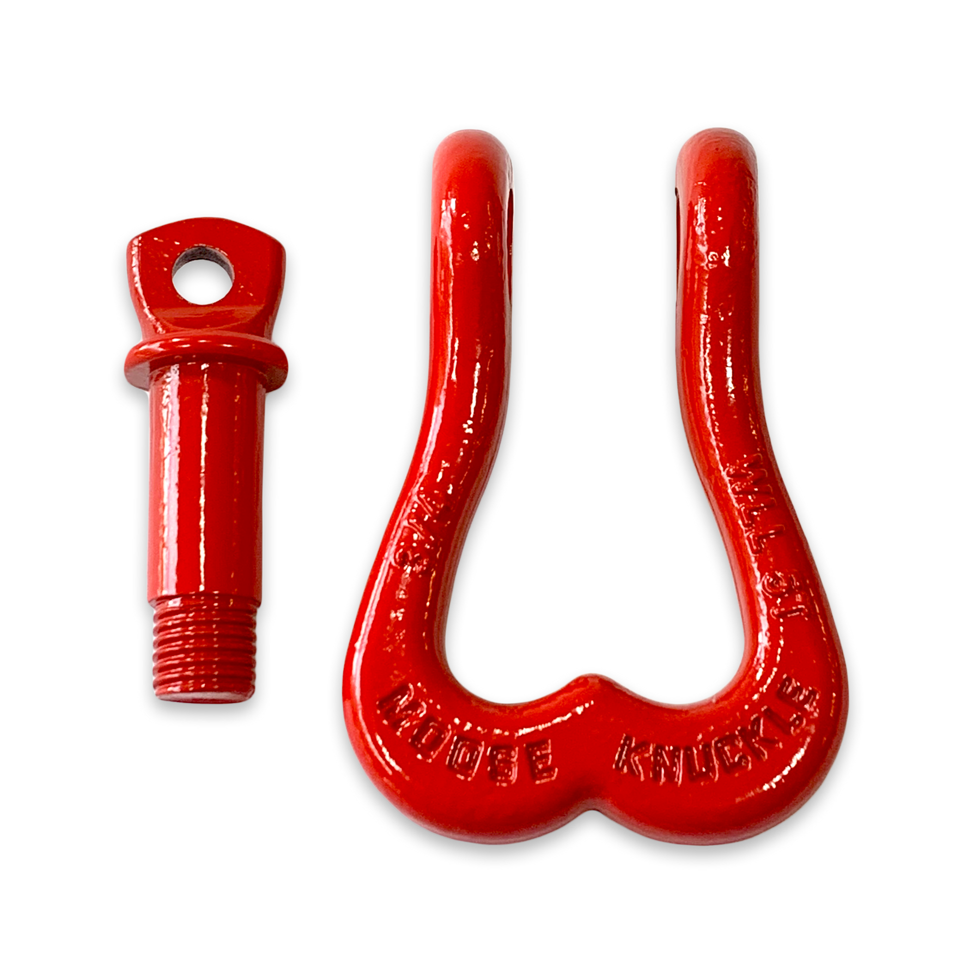 Moose Knuckle XL Flame Red Heavy Duty Extra Strong Patent Pending 3/4" Shackle for Off-Road Vehicle Recovery to Replace Bull Balls