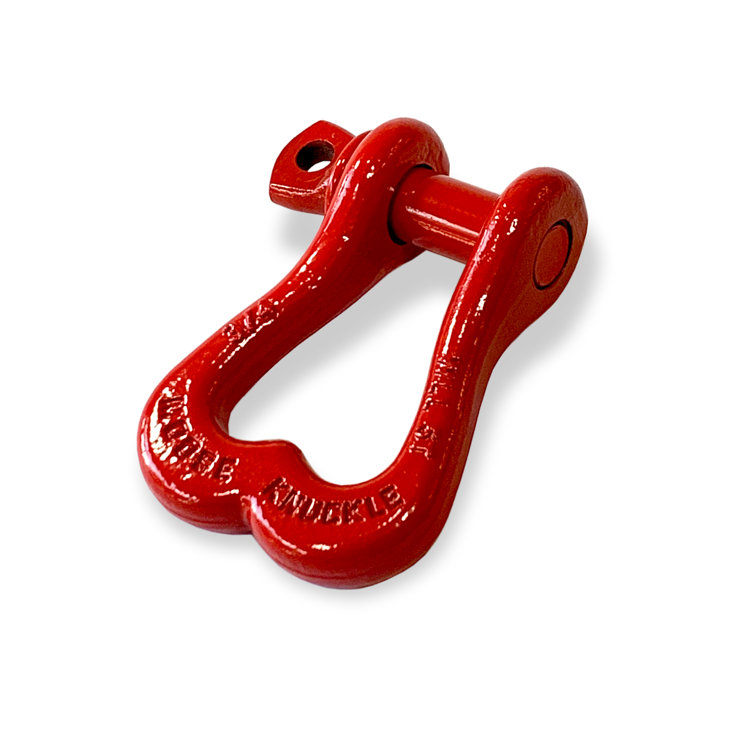 Moose Knuckle XL Flame Red Powder Coated Colored Shackle for Tow Straps, Off Roading and Truck Nuts Vehicle Recovery