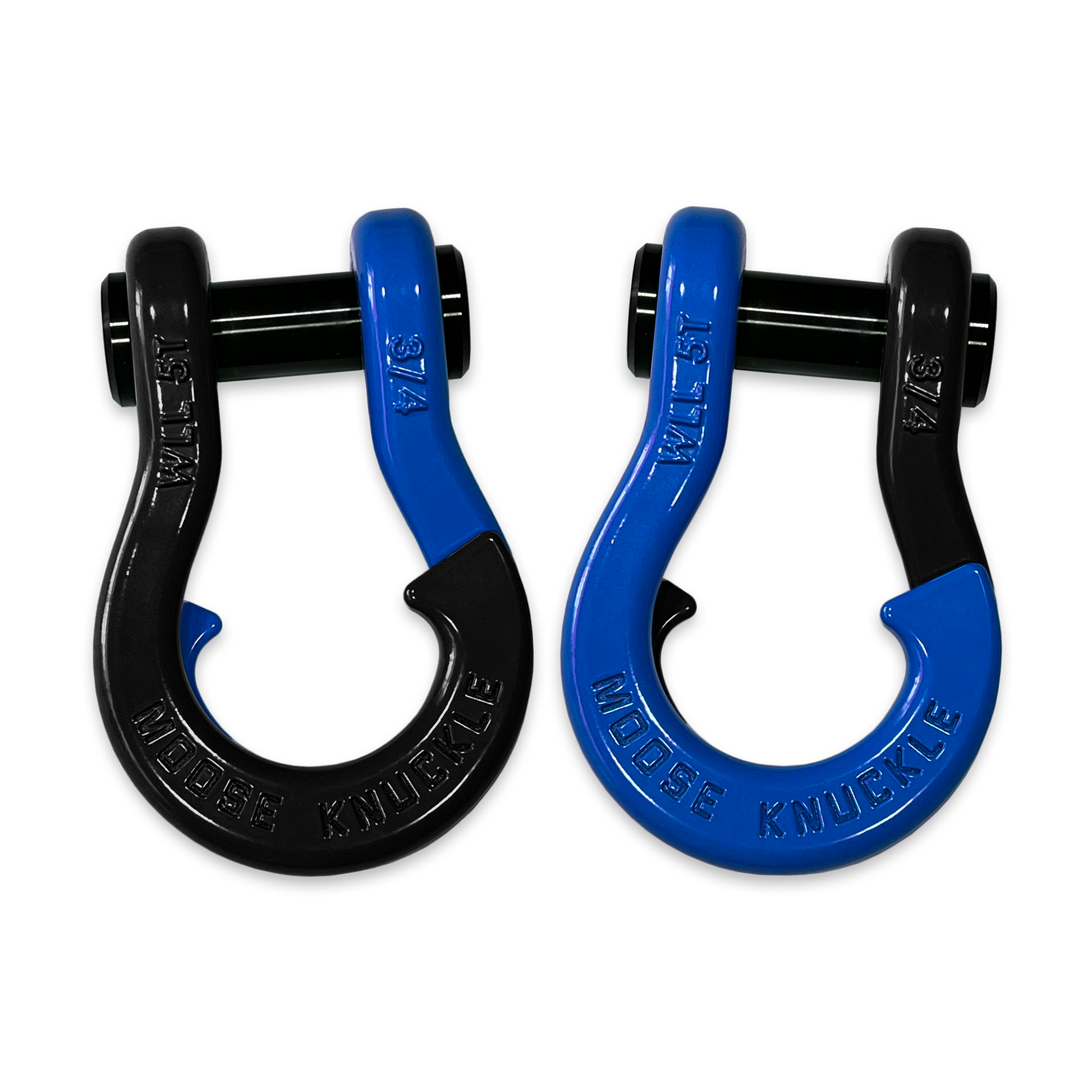 Moose Knuckle's Jowl Recovery Split Shackle 3/4 in Black Hole and Blue Balls Combo