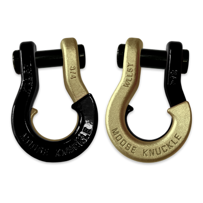 Moose Knuckle's Jowl Recovery Split Shackle 3/4 in Black Hole and Brass Knuckle Combo