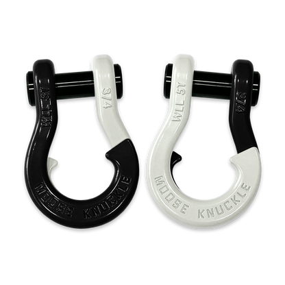 Moose Knuckle's Jowl Recovery Split Shackle 3/4 in Black Hole and Pure White Combo