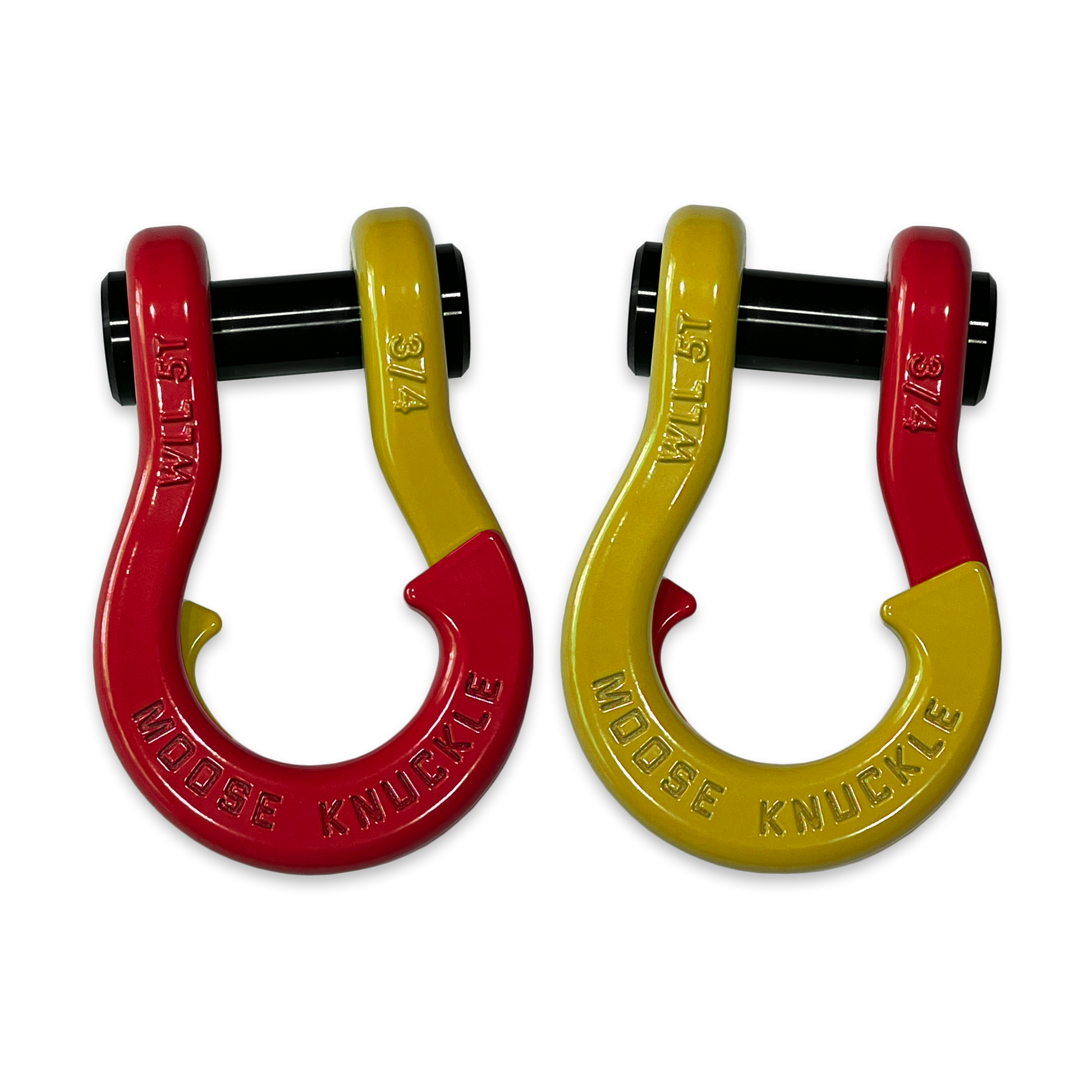 Moose Knuckle's Jowl Recovery Split Shackle 3/4 in Flame Red and Detonator Yellow Combo