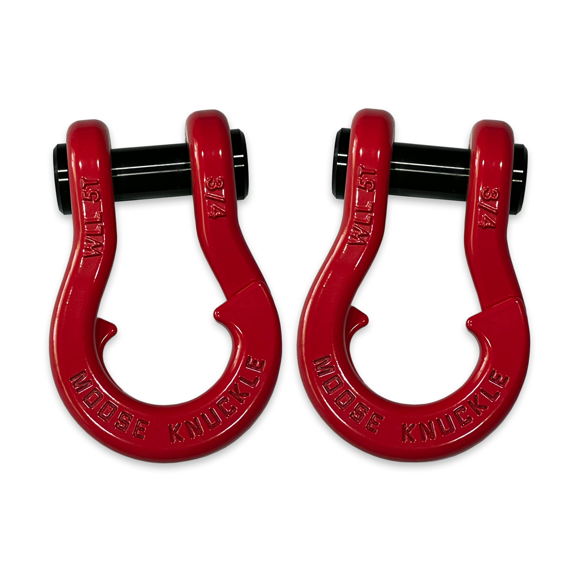 Moose Knuckle's Jowl Recovery Split Shackle 3/4 in Flame Red and Flame Red Combo