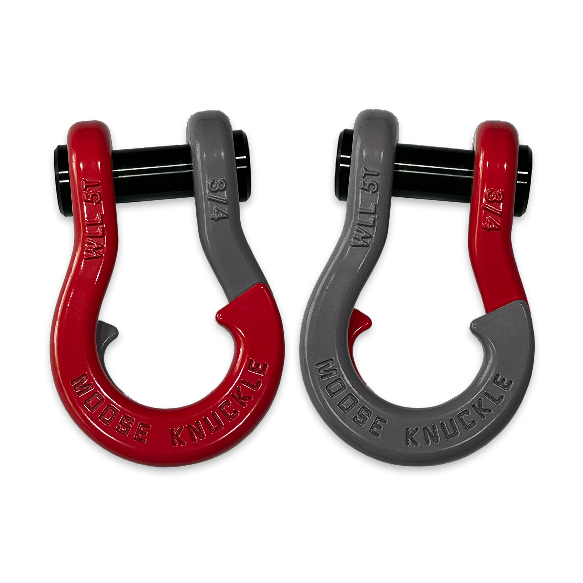 Moose Knuckle's Jowl Recovery Split Shackle 3/4 in Flame Red and Gun Gray Combo
