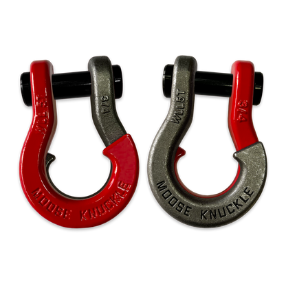 Moose Knuckle's Jowl Recovery Split Shackle 3/4 in Flame Red and Raw Dog Combo