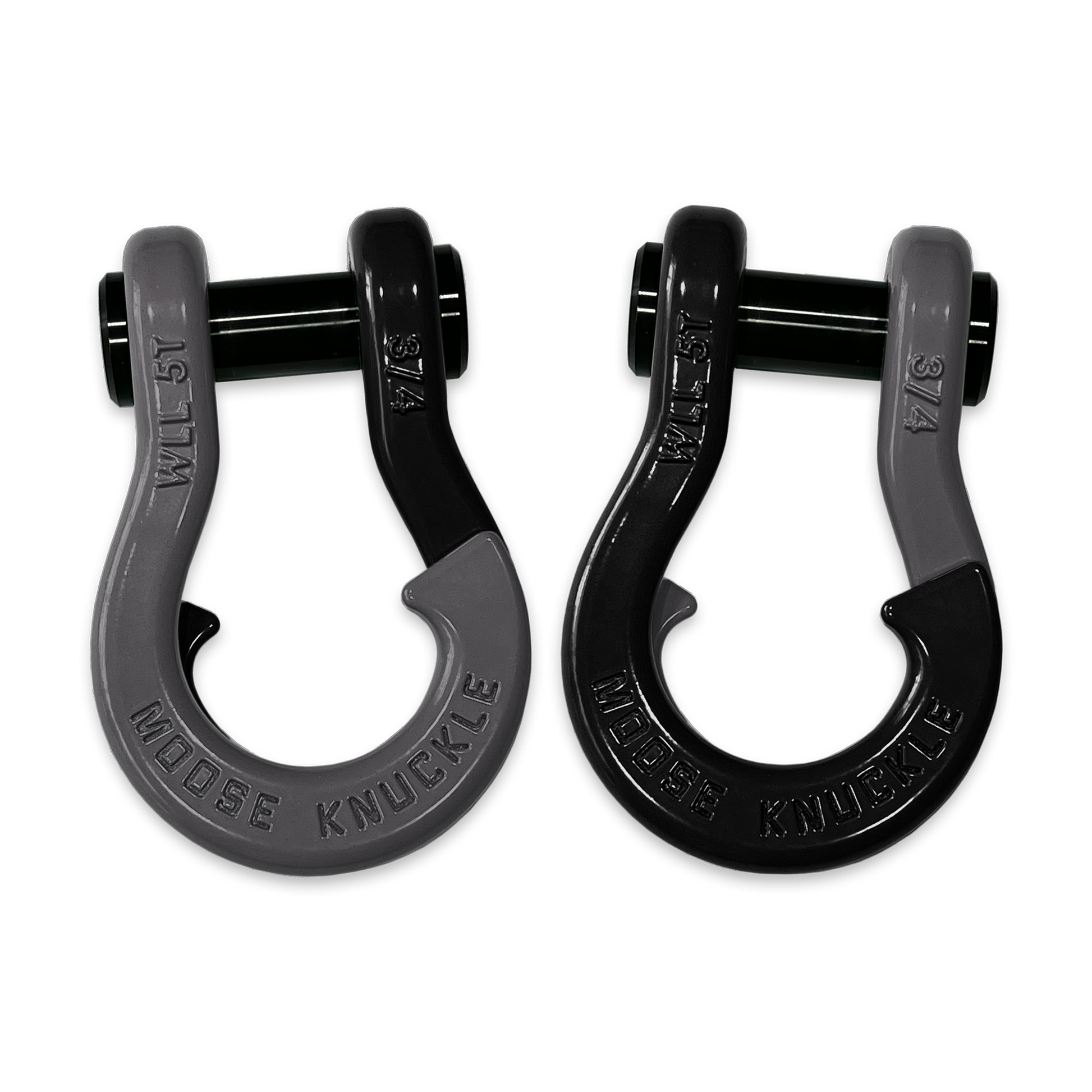 Moose Knuckle's Jowl Recovery Split Shackle 3/4 in Gun Gray and Black Hole Combo