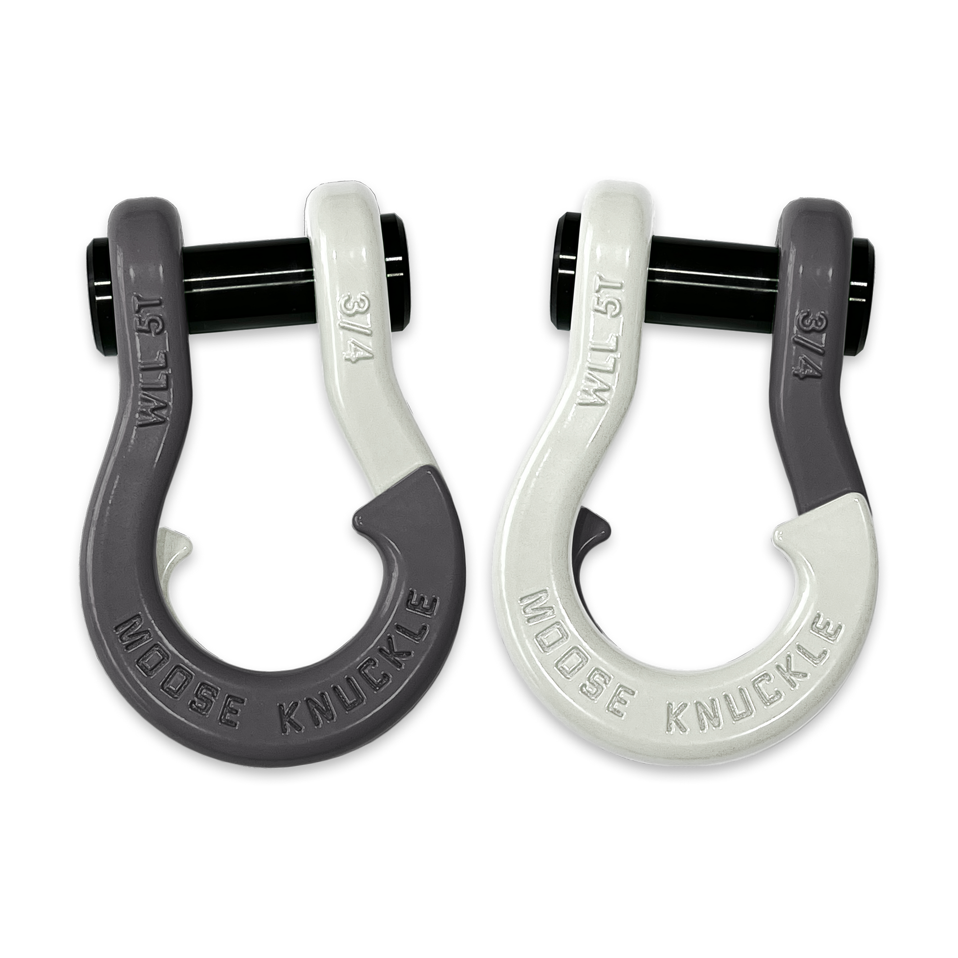 Moose Knuckle's Jowl Recovery Split Shackle 3/4 in Gun Gray and Pure White Combo