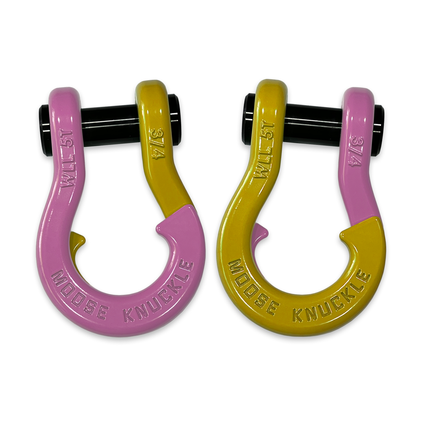Jowl D-Ring Tow Recovery Shackle (Pretty Pink and Detonator Yellow Combo)