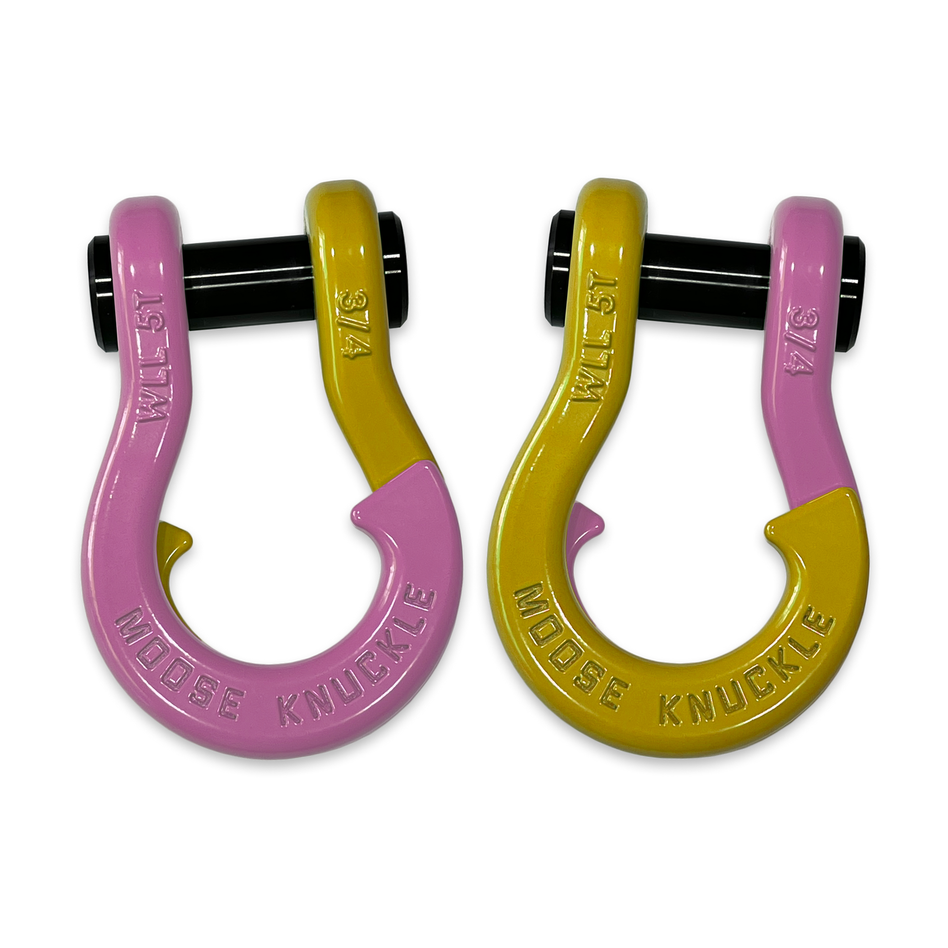 Jowl D-Ring Tow Recovery Shackle (Pretty Pink and Detonator Yellow Combo)
