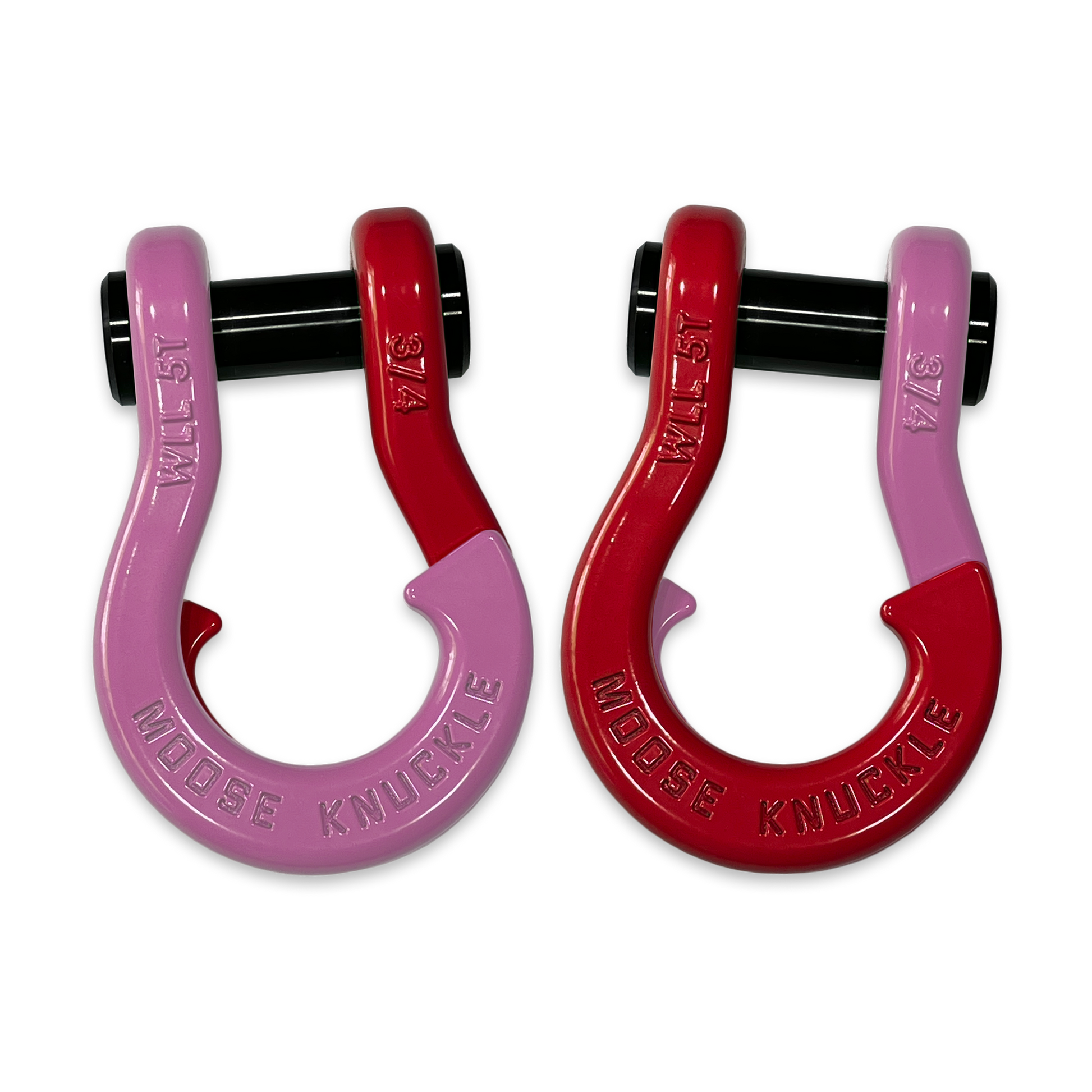 Jowl D-Ring Tow Recovery Shackle (Pretty Pink and Flame Red Combo)