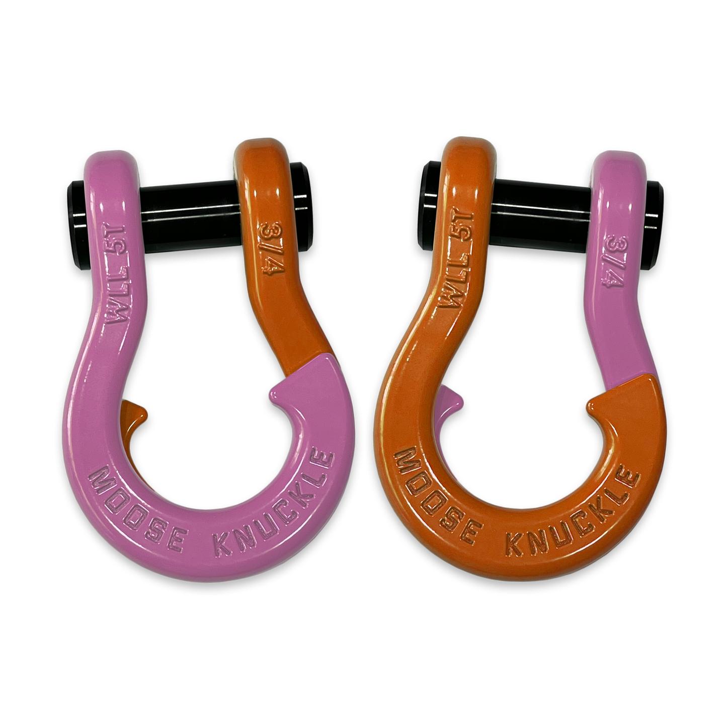 Jowl D-Ring Tow Recovery Shackle (Pretty Pink and Obscene Orange Combo)