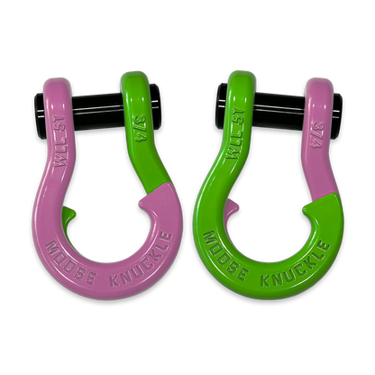 Jowl D-Ring Tow Recovery Shackle (Pretty Pink and Sublime Green Combo)