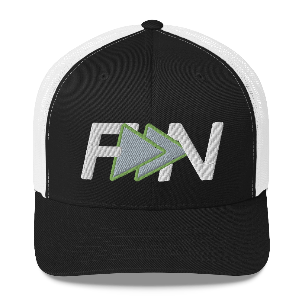 Shop Forward Notion's Icon Trucker Hat in Black and White