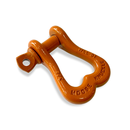 Moose Knuckle XL Obscene Orange Bow D-Ring 3/4" Shackle for Off-Road Closed Loop 4x4 and SxS Vehicle Recovery
