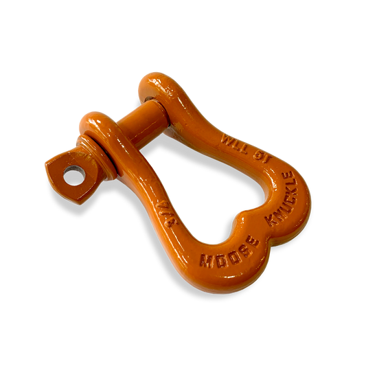 Moose Knuckle XL Obscene Orange Bow D-Ring 3/4" Shackle for Off-Road Closed Loop 4x4 and SxS Vehicle Recovery