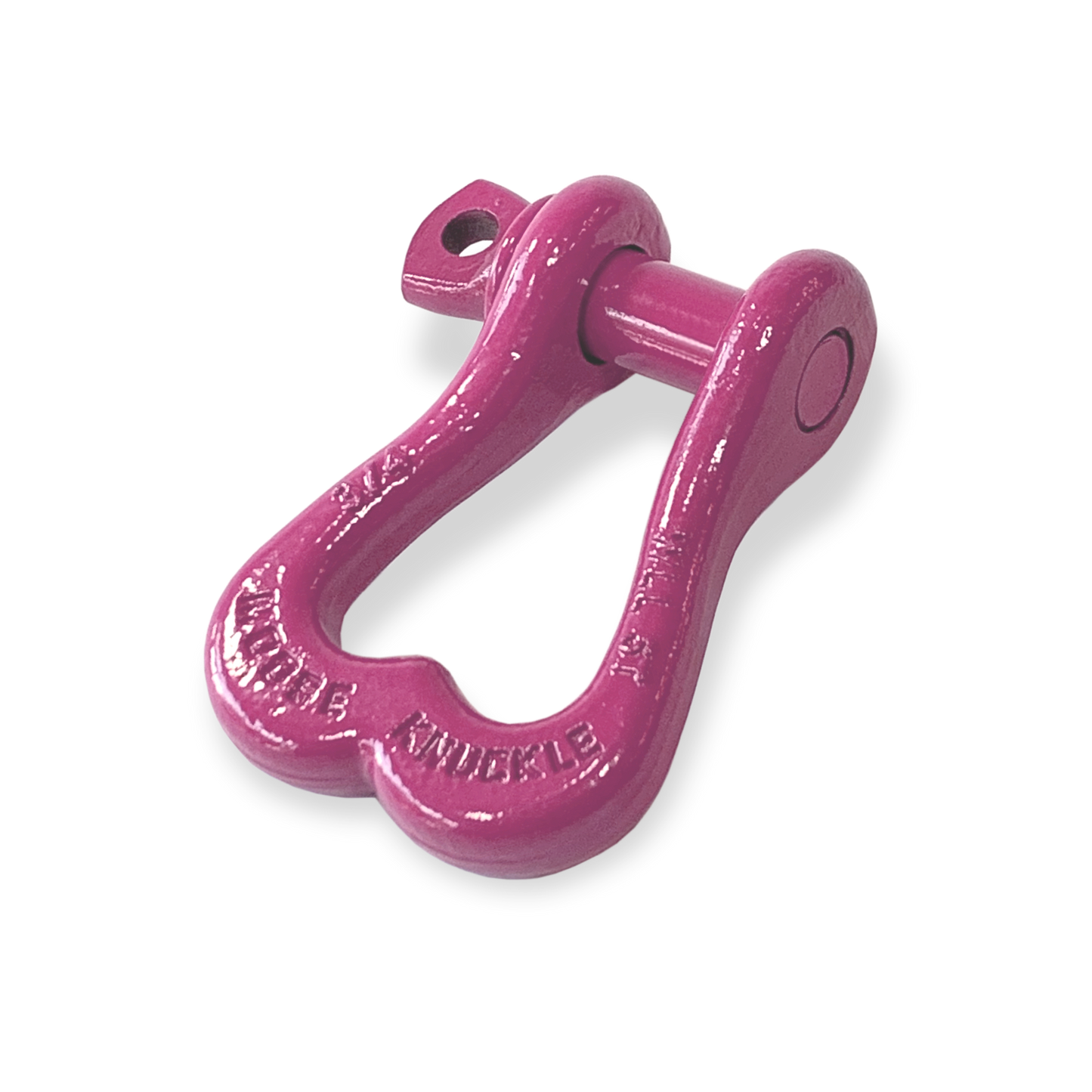 Moose Knuckle XL Pretty Pink Powder Coated Colored Shackle for Tow Straps, Off Roading and Truck Nuts Vehicle Recovery