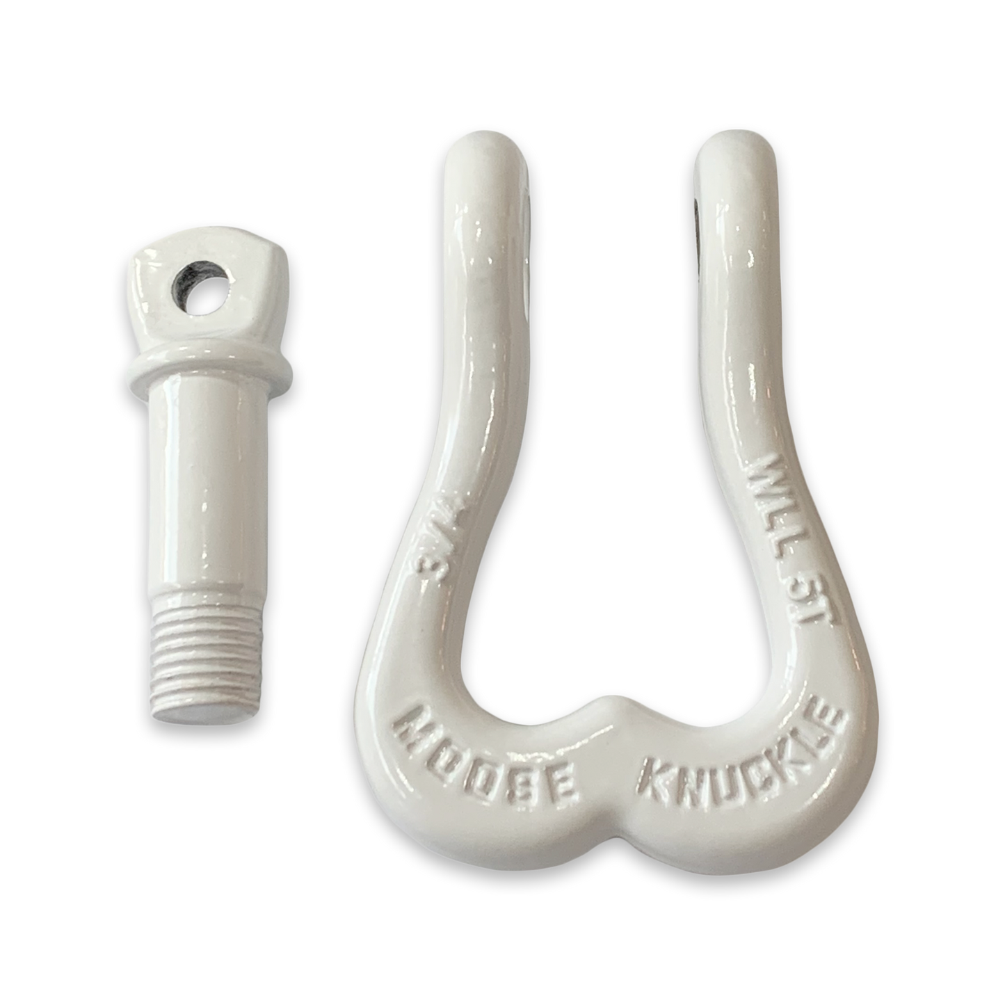 Moose Knuckle XL Pure White Heavy Duty Extra Strong Patent Pending 3/4" Shackle for Off-Road Vehicle Recovery to Replace Bull Balls
