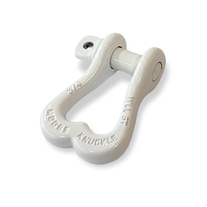 Moose Knuckle XL Pure White Powder Coated Colored Shackle for Tow Straps, Off Roading and Truck Nuts Vehicle Recovery