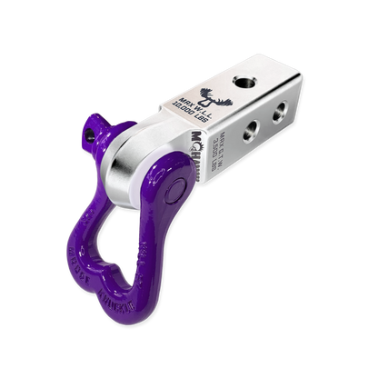 Atomic Silver Soft Shackle Hitch Receiver | Moose Knuckle Offroad Overlanding Gear | Purple Grape Escape D-Ring