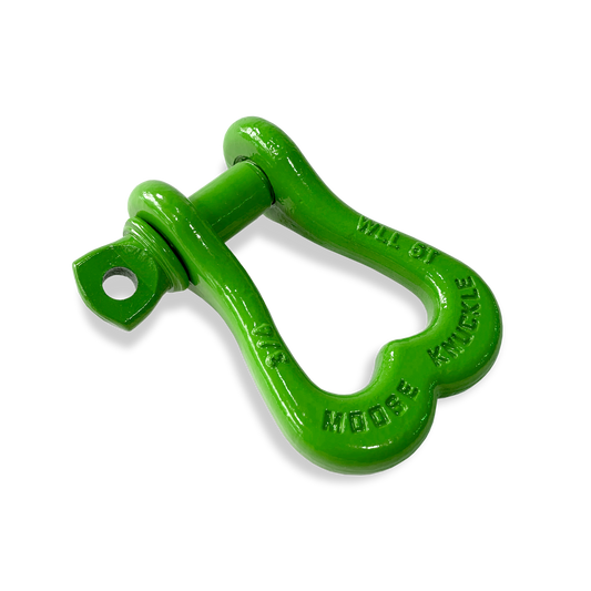 Moose Knuckle XL Sublime Green Bow D-Ring 3/4" Shackle for Off-Road Closed Loop 4x4 and SxS Vehicle Recovery